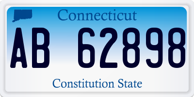 CT license plate AB62898