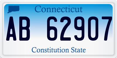 CT license plate AB62907