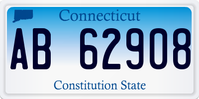 CT license plate AB62908