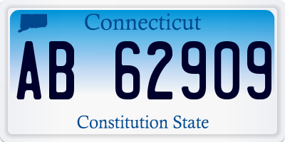 CT license plate AB62909