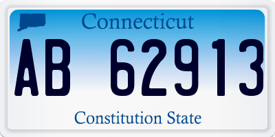 CT license plate AB62913