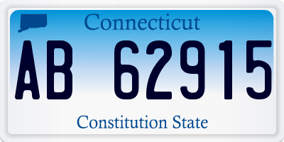 CT license plate AB62915