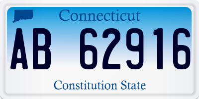 CT license plate AB62916