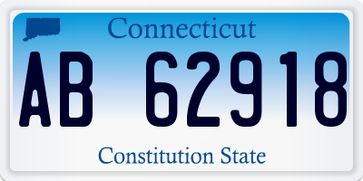 CT license plate AB62918