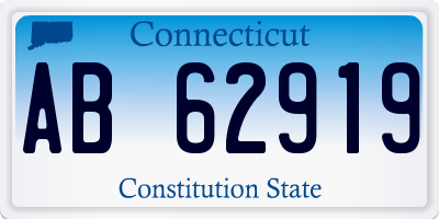 CT license plate AB62919