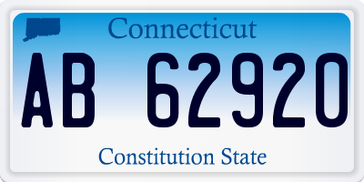 CT license plate AB62920