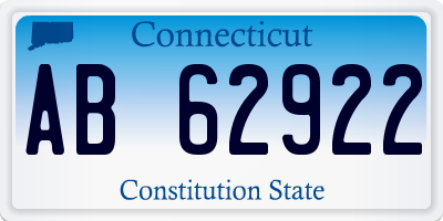 CT license plate AB62922