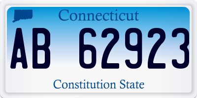 CT license plate AB62923