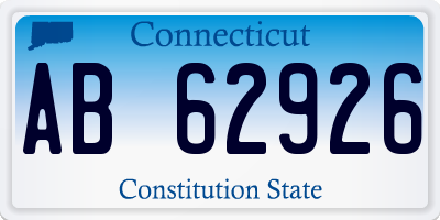 CT license plate AB62926