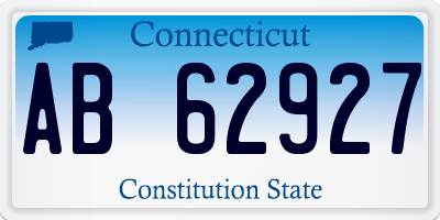 CT license plate AB62927