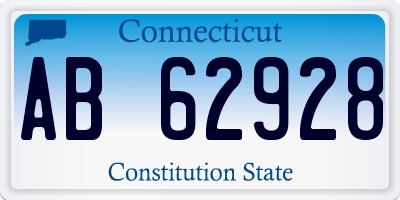 CT license plate AB62928