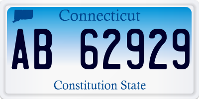 CT license plate AB62929