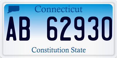 CT license plate AB62930