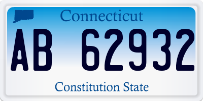 CT license plate AB62932