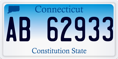 CT license plate AB62933