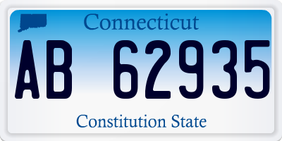 CT license plate AB62935