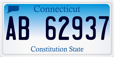 CT license plate AB62937