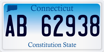 CT license plate AB62938