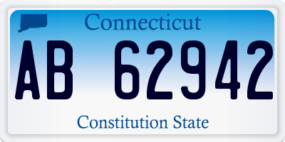 CT license plate AB62942