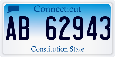 CT license plate AB62943