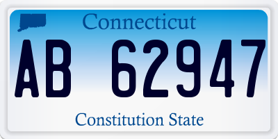 CT license plate AB62947