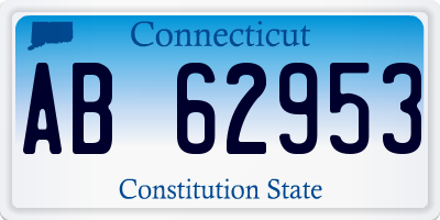 CT license plate AB62953