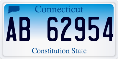 CT license plate AB62954