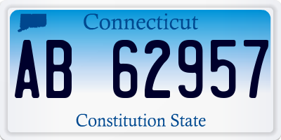 CT license plate AB62957