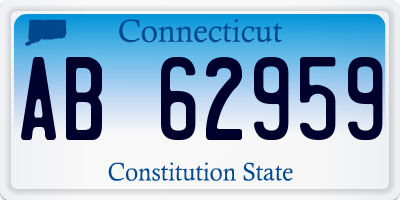 CT license plate AB62959