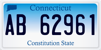 CT license plate AB62961