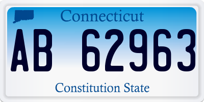 CT license plate AB62963