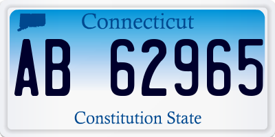 CT license plate AB62965