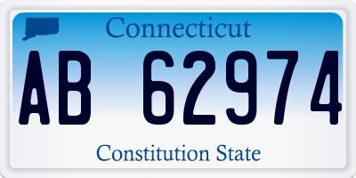 CT license plate AB62974