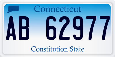 CT license plate AB62977