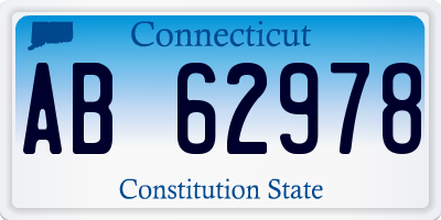CT license plate AB62978