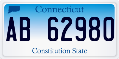 CT license plate AB62980