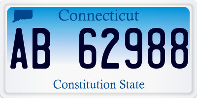 CT license plate AB62988