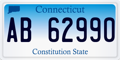 CT license plate AB62990