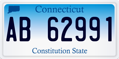 CT license plate AB62991