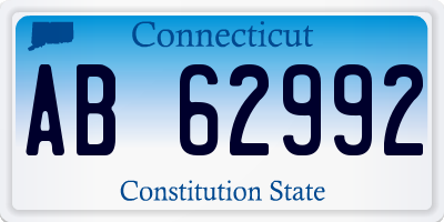 CT license plate AB62992