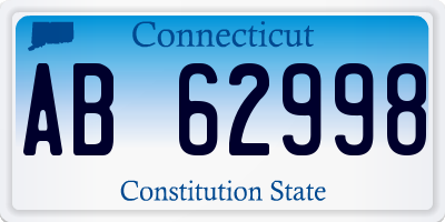 CT license plate AB62998