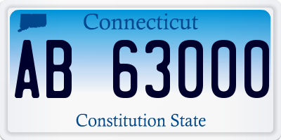 CT license plate AB63000