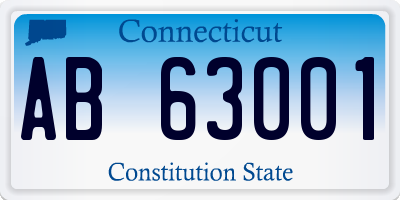 CT license plate AB63001