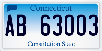 CT license plate AB63003