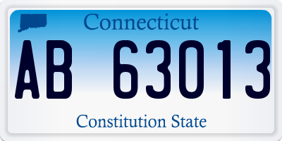 CT license plate AB63013