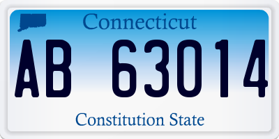 CT license plate AB63014