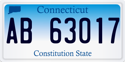 CT license plate AB63017