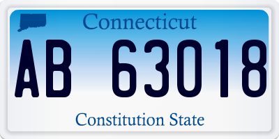 CT license plate AB63018