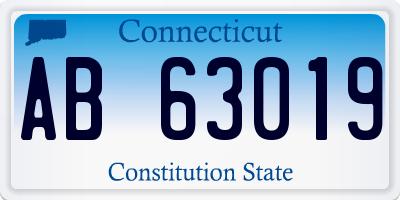 CT license plate AB63019