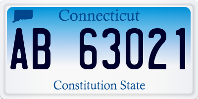 CT license plate AB63021